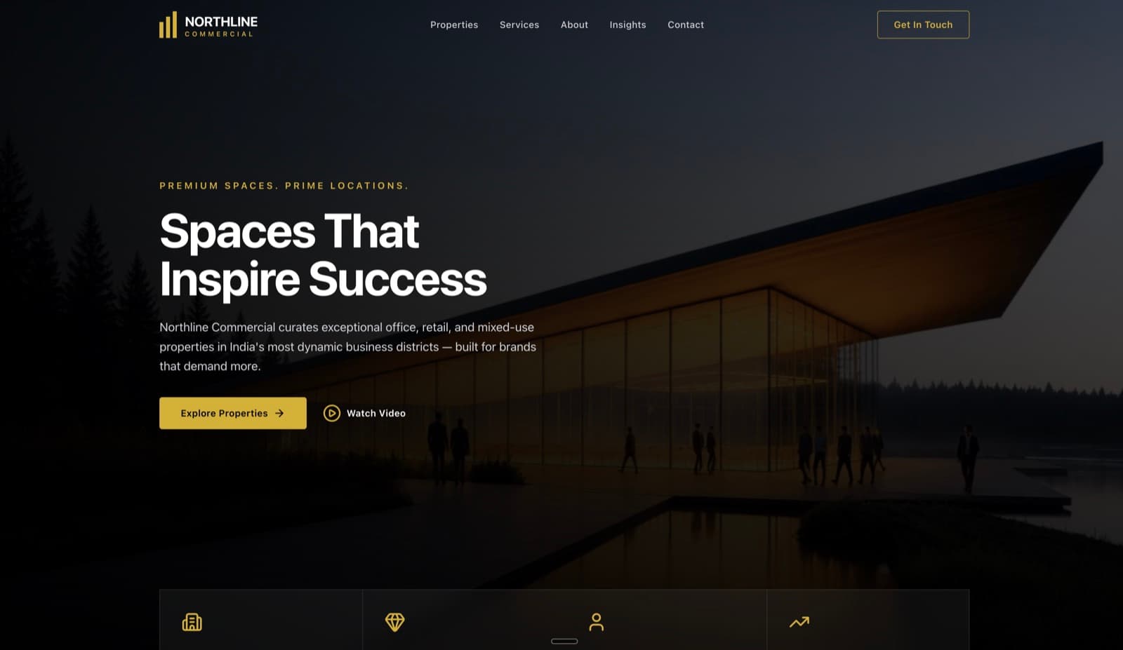 Northline Commercial — Real estate website hero