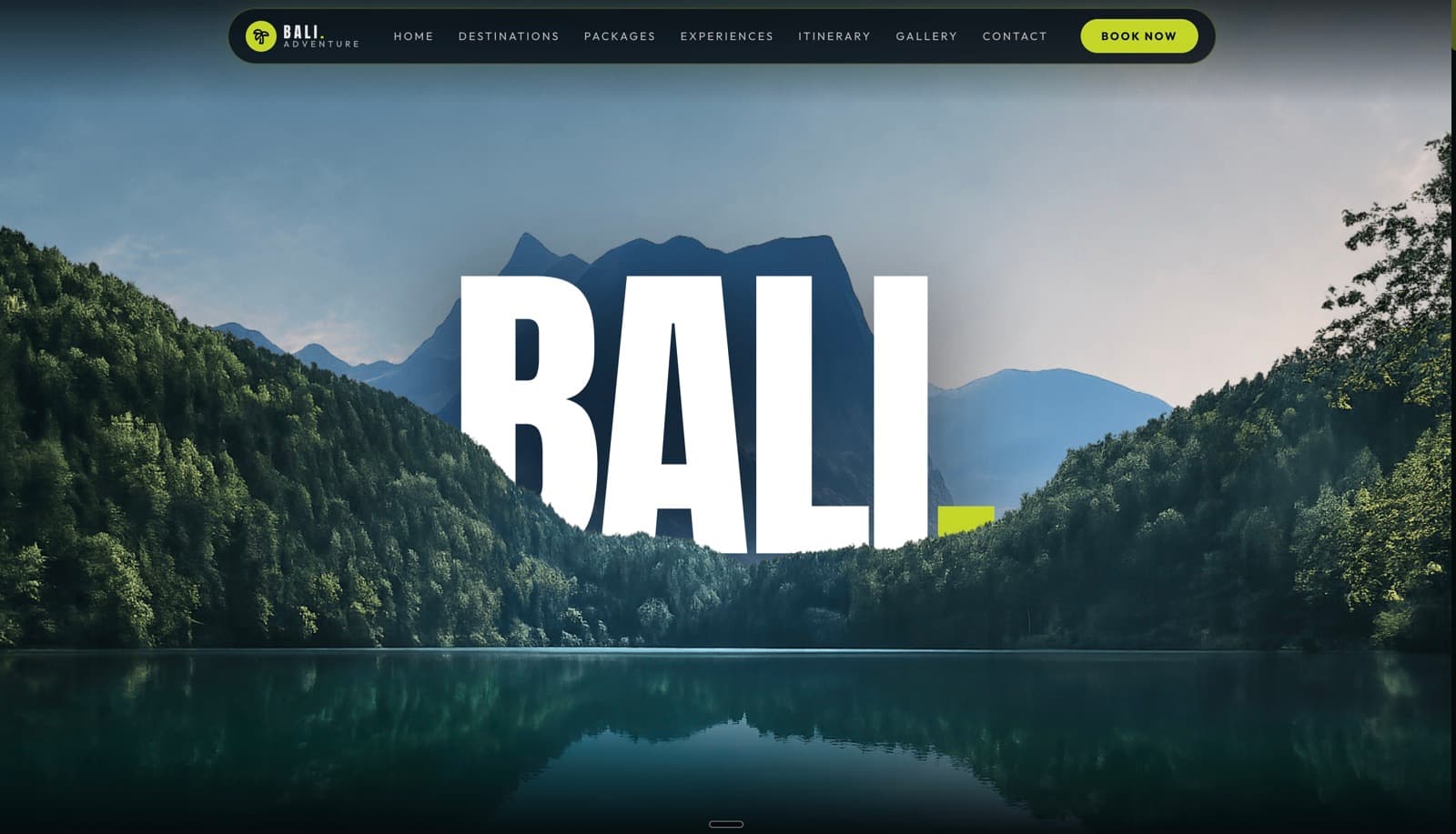 Bali Adventure — Travel website hero